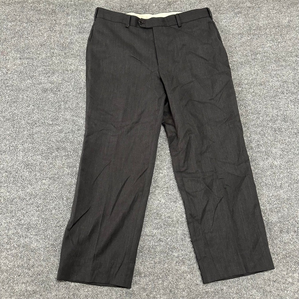 Brooks Brothers Dress Pants Mens Size 37x30 Charcoal Grey Wool Madison Fit Flat